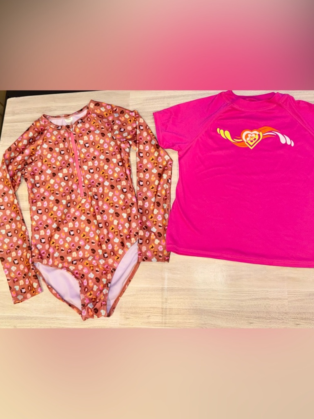Set of 2 - Rash Guard Swim Bathing Suits + FREE Swim Shirt! 👚 size 10-12 - Picture 11 of 11